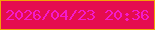 文字の大きさ：3、枠の色：f4a107、背景の色：e50c4f、文字の色：f41acb 無料ブログパーツのブログ時計