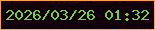 文字の大きさ：4、枠の色：f4a152、背景の色：12010b、文字の色：79d139 無料ブログパーツのブログ時計