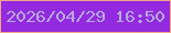 文字の大きさ：4、枠の色：f4a387、背景の色：932adf、文字の色：b6aadf 無料ブログパーツのブログ時計