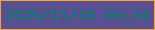 文字の大きさ：2、枠の色：f4a624、背景の色：5b4f94、文字の色：017f66 無料ブログパーツのブログ時計