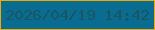 文字の大きさ：4、枠の色：f4a806、背景の色：086d90、文字の色：195564 無料ブログパーツのブログ時計