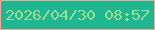 文字の大きさ：5、枠の色：f4a99d、背景の色：1eb792、文字の色：a0db94 無料ブログパーツのブログ時計