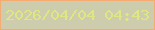文字の大きさ：4、枠の色：f4ac73、背景の色：cdcdae、文字の色：dfe682 無料ブログパーツのブログ時計