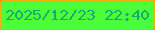 文字の大きさ：3、枠の色：f4ad0a、背景の色：4bfe37、文字の色：1aa973 無料ブログパーツのブログ時計