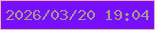 文字の大きさ：3、枠の色：f4adac、背景の色：7710fa、文字の色：a9978b 無料ブログパーツのブログ時計