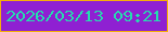 文字の大きさ：4、枠の色：f4af0a、背景の色：8f20d2、文字の色：25ddae 無料ブログパーツのブログ時計