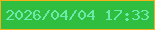 文字の大きさ：5、枠の色：f4b019、背景の色：2fbe40、文字の色：6beaaa 無料ブログパーツのブログ時計