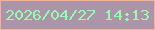 文字の大きさ：5、枠の色：f4b099、背景の色：ac94a9、文字の色：96fcb0 無料ブログパーツのブログ時計