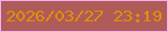 文字の大きさ：5、枠の色：f4b0f2、背景の色：af5c59、文字の色：df900b 無料ブログパーツのブログ時計