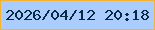 文字の大きさ：2、枠の色：f4b332、背景の色：aacdfd、文字の色：072b47 無料ブログパーツのブログ時計