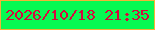 文字の大きさ：5、枠の色：f4b336、背景の色：07f952、文字の色：d7083e 無料ブログパーツのブログ時計