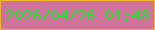 文字の大きさ：2、枠の色：f4b629、背景の色：d0739b、文字の色：24dc35 無料ブログパーツのブログ時計