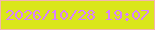 文字の大きさ：1、枠の色：f4b6ad、背景の色：dae61b、文字の色：d981fe 無料ブログパーツのブログ時計