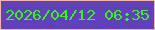 文字の大きさ：5、枠の色：f4b7a4、背景の色：6141bb、文字の色：37f612 無料ブログパーツのブログ時計