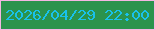 文字の大きさ：5、枠の色：f4b7e3、背景の色：2b934d、文字の色：19c1ea 無料ブログパーツのブログ時計
