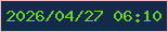 文字の大きさ：4、枠の色：f4b8c0、背景の色：152a48、文字の色：67d329 無料ブログパーツのブログ時計