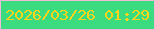 文字の大きさ：1、枠の色：f4b8d9、背景の色：3adc7f、文字の色：fcd41a 無料ブログパーツのブログ時計