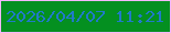 文字の大きさ：5、枠の色：f4b8ff、背景の色：049020、文字の色：207ac9 無料ブログパーツのブログ時計