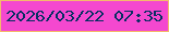 文字の大きさ：5、枠の色：f4b96c、背景の色：f448cf、文字の色：062f62 無料ブログパーツのブログ時計