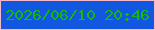 文字の大きさ：4、枠の色：f4b9cb、背景の色：1257df、文字の色：17b80e 無料ブログパーツのブログ時計