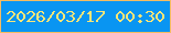 文字の大きさ：3、枠の色：f4bc62、背景の色：0995f2、文字の色：fae678 無料ブログパーツのブログ時計
