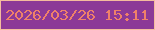 文字の大きさ：5、枠の色：f4bc9e、背景の色：8c3997、文字の色：ef8169 無料ブログパーツのブログ時計