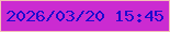 文字の大きさ：5、枠の色：f4c0b7、背景の色：cb2bd1、文字の色：1e0bce 無料ブログパーツのブログ時計