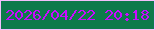 文字の大きさ：1、枠の色：f4c0fc、背景の色：0e7a4b、文字の色：c90aff 無料ブログパーツのブログ時計