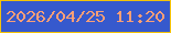 文字の大きさ：1、枠の色：f4c309、背景の色：3659cd、文字の色：fa9f77 無料ブログパーツのブログ時計