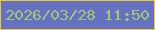 文字の大きさ：5、枠の色：f4c535、背景の色：6572c1、文字の色：a3c578 無料ブログパーツのブログ時計