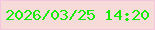 文字の大きさ：4、枠の色：f4c5dc、背景の色：f6dbd9、文字の色：15eb03 無料ブログパーツのブログ時計