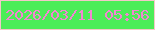 文字の大きさ：2、枠の色：f4c8c8、背景の色：4ced58、文字の色：f385d2 無料ブログパーツのブログ時計