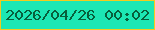 文字の大きさ：5、枠の色：f4cb1d、背景の色：1ce7b4、文字の色：07603c 無料ブログパーツのブログ時計