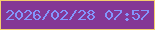 文字の大きさ：2、枠の色：f4cd6d、背景の色：843795、文字の色：8396fc 無料ブログパーツのブログ時計