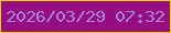 文字の大きさ：4、枠の色：f4d100、背景の色：960d83、文字の色：a884d5 無料ブログパーツのブログ時計