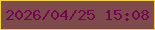 文字の大きさ：2、枠の色：f4d140、背景の色：7e4b4d、文字の色：74054f 無料ブログパーツのブログ時計