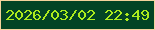 文字の大きさ：2、枠の色：f4d39c、背景の色：024425、文字の色：aceb1d 無料ブログパーツのブログ時計