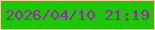 文字の大きさ：2、枠の色：f4d39d、背景の色：20c605、文字の色：9427ab 無料ブログパーツのブログ時計