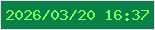 文字の大きさ：5、枠の色：f4d3f0、背景の色：088047、文字の色：79fe5a 無料ブログパーツのブログ時計