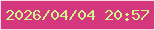文字の大きさ：5、枠の色：f4d8e4、背景の色：d4377d、文字の色：d1f38b 無料ブログパーツのブログ時計