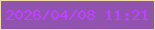 文字の大きさ：2、枠の色：f4dca9、背景の色：9054ae、文字の色：be41fd 無料ブログパーツのブログ時計