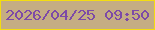 文字の大きさ：5、枠の色：f4dd10、背景の色：c5ad83、文字の色：7d4aa7 無料ブログパーツのブログ時計