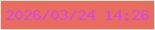 文字の大きさ：1、枠の色：f4ddd1、背景の色：e96c5f、文字の色：d14de2 無料ブログパーツのブログ時計