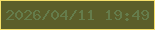 文字の大きさ：3、枠の色：f4df6a、背景の色：5b5e2a、文字の色：657c4b 無料ブログパーツのブログ時計