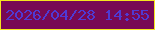 文字の大きさ：2、枠の色：f4e61f、背景の色：780954、文字の色：4f3ad4 無料ブログパーツのブログ時計
