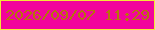 文字の大きさ：2、枠の色：f4e836、背景の色：f2049c、文字の色：b47509 無料ブログパーツのブログ時計