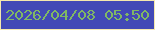 文字の大きさ：4、枠の色：f4e8ae、背景の色：4249b6、文字の色：80b864 無料ブログパーツのブログ時計