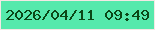 文字の大きさ：1、枠の色：f4e8e4、背景の色：56e9ac、文字の色：0b4817 無料ブログパーツのブログ時計