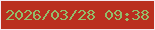 文字の大きさ：5、枠の色：f4e8f0、背景の色：ba2e1f、文字の色：93bc6a 無料ブログパーツのブログ時計