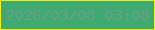 文字の大きさ：1、枠の色：f4ec0e、背景の色：3ea970、文字の色：68a189 無料ブログパーツのブログ時計